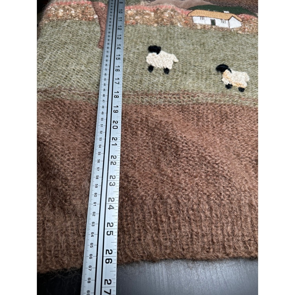 Rosemarie B Sweater Womens Large Brown Mohair Hand Knitted Landscape Ireland - Picture 8 of 8